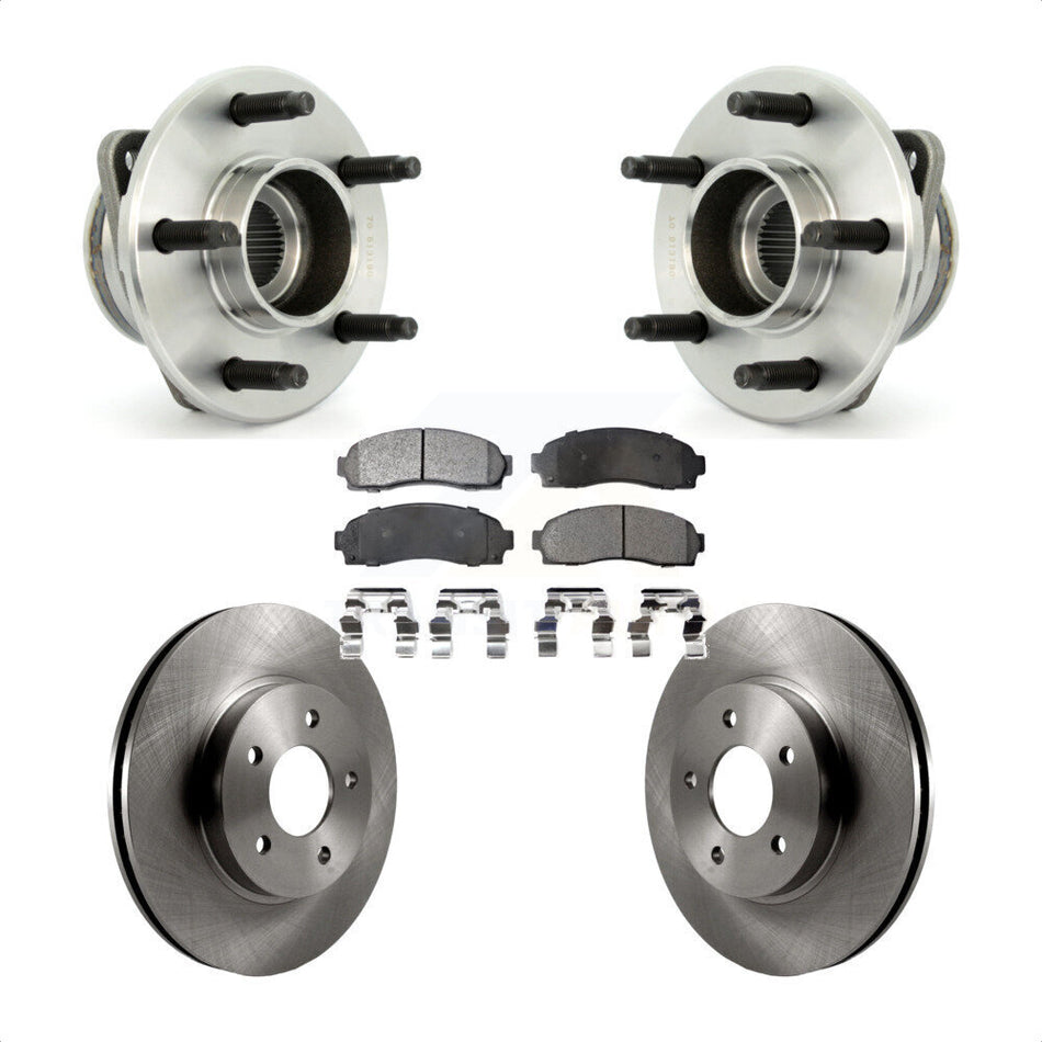 Front Hub Bearing Assembly With Disc Brake Rotors And Ceramic Pads Kit For Saturn Vue Chevrolet Equinox Pontiac Torrent Non-ABS KBB-100470