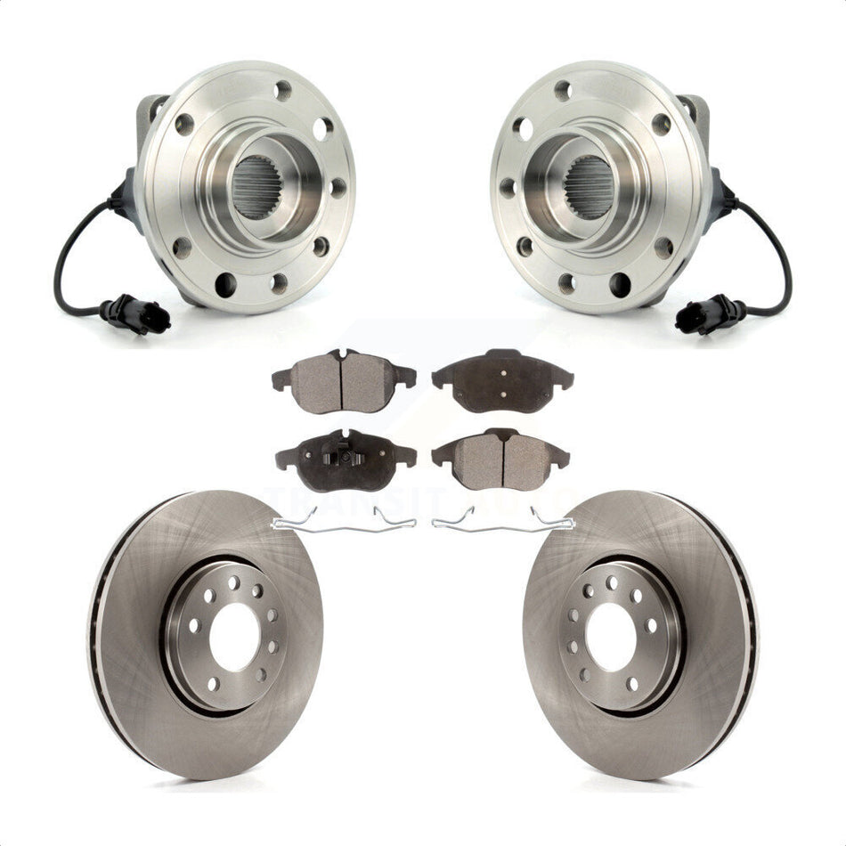 Front Hub Bearing Assembly With Disc Brake Rotors And Ceramic Pads Kit For Saab 9-3 302mm Diameter Rotor KBB-100472