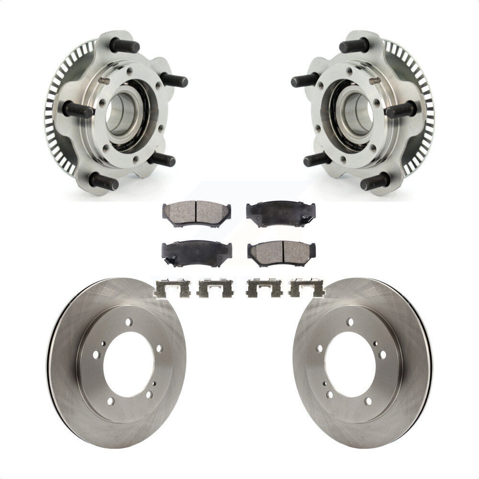 Front Hub Bearing Assembly With Disc Brake Rotors And Ceramic Pads Kit For 2001-2004 Chevrolet Tracker Suzuki Vitara KBB-100477