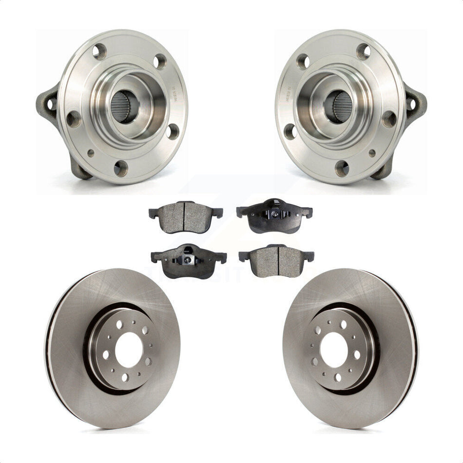 Front Hub Bearing Assembly With Disc Brake Rotors And Ceramic Pads Kit For 2008 Volvo S60 316mm Diameter Rotor KBB-100484
