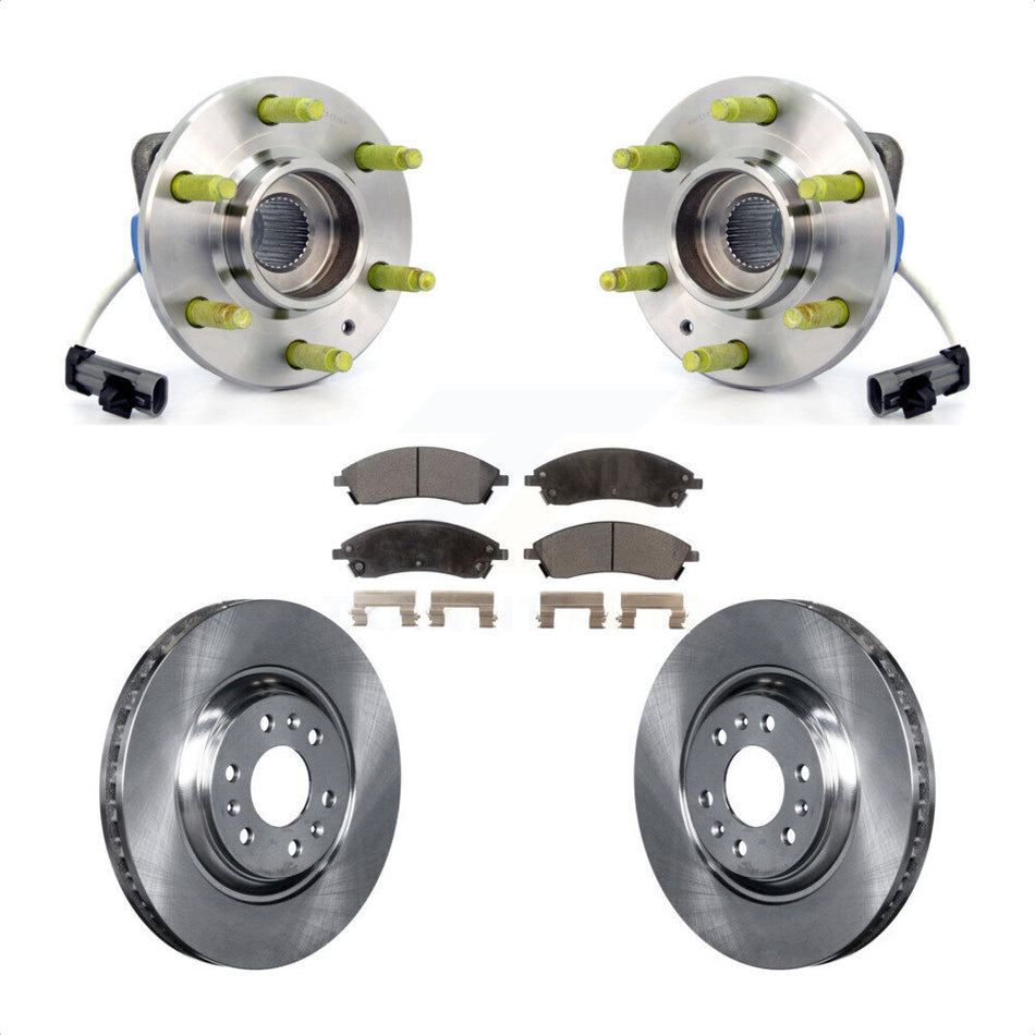 Front Hub Bearing Assembly With Disc Brake Rotors And Ceramic Pads Kit For 2004-2009 Cadillac SRX AWD KBB-100486