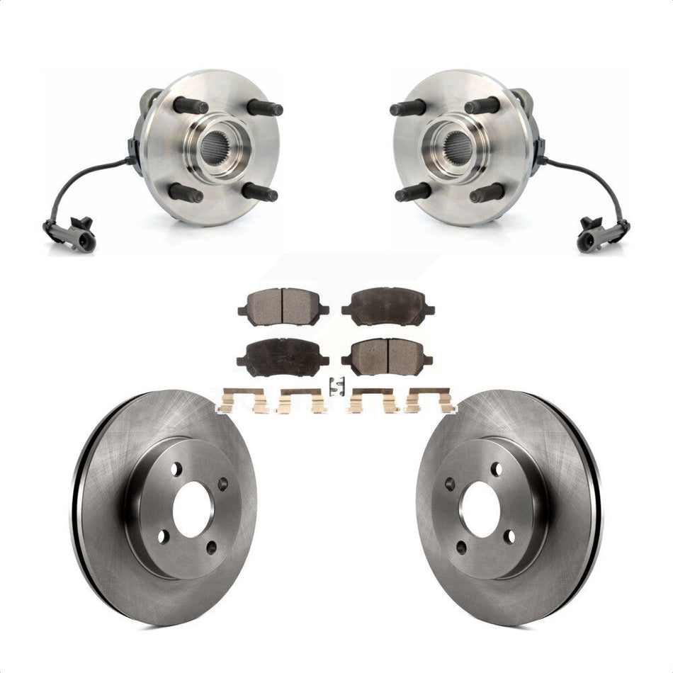Front Hub Bearing Assembly With Disc Brake Rotors And Ceramic Pads Kit For Chevrolet Cobalt Saturn Ion Pontiac G5 Pursuit KBB-100488