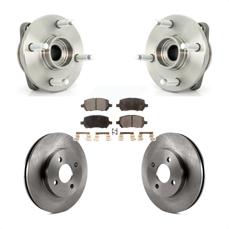 Front Hub Bearing Assembly With Disc Brake Rotors And Ceramic Pads Kit For Chevrolet Cobalt Saturn Ion Pontiac G5 Pursuit KBB-100491