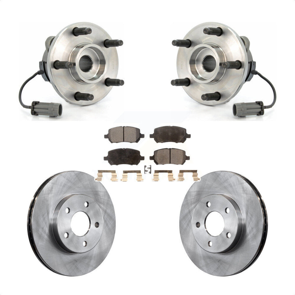 Front Hub Bearing Assembly With Disc Brake Rotors And Ceramic Pads Kit For Chevrolet Cobalt Pontiac G5 KBB-100496