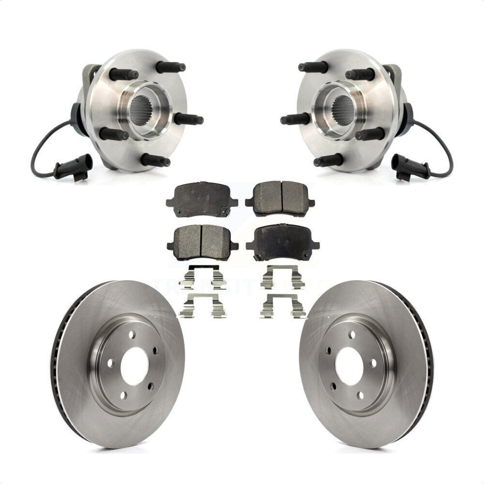 Front Hub Bearing Assembly With Disc Brake Rotors And Ceramic Pads Kit For Chevrolet Malibu HHR Pontiac G6 KBB-100503