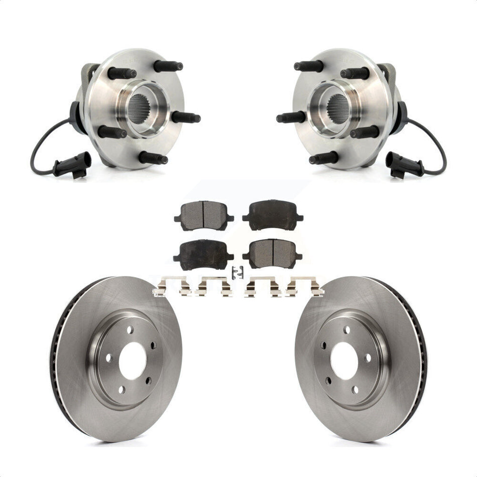 Front Hub Bearing Assembly With Disc Brake Rotors And Ceramic Pads Kit For Chevrolet Malibu Pontiac G6 Saturn Aura KBB-100504
