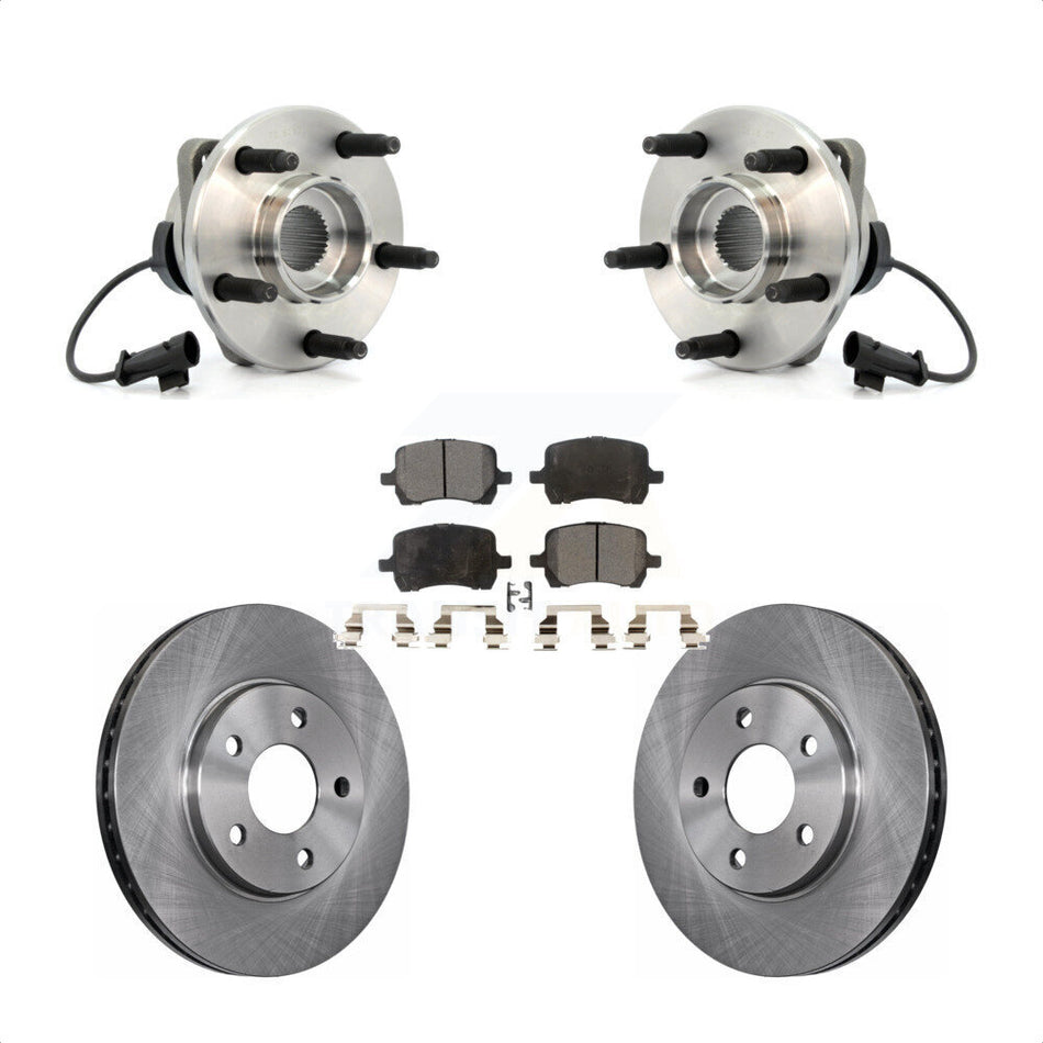 Front Hub Bearing Assembly With Disc Brake Rotors And Ceramic Pads Kit For Chevrolet Malibu Pontiac G6 KBB-100506