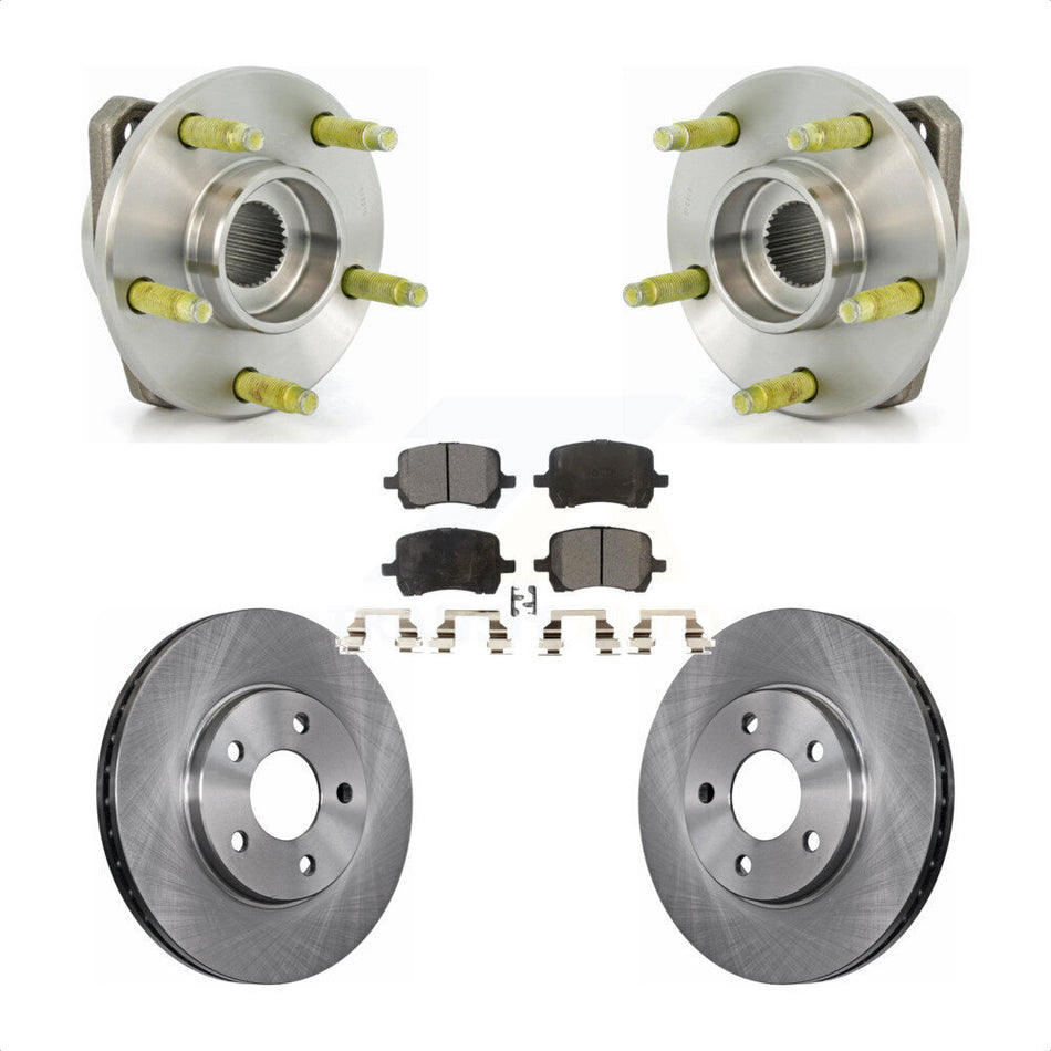 Front Hub Bearing Assembly With Disc Brake Rotors And Ceramic Pads Kit For Pontiac G6 Chevrolet Malibu KBB-100510