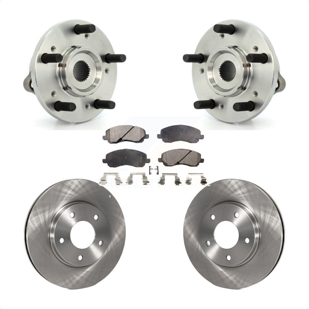 Front Hub Bearing Assembly Disc Brake Rotors And Pads Kit For 2010-2012 Mitsubishi Galant KBB-100511