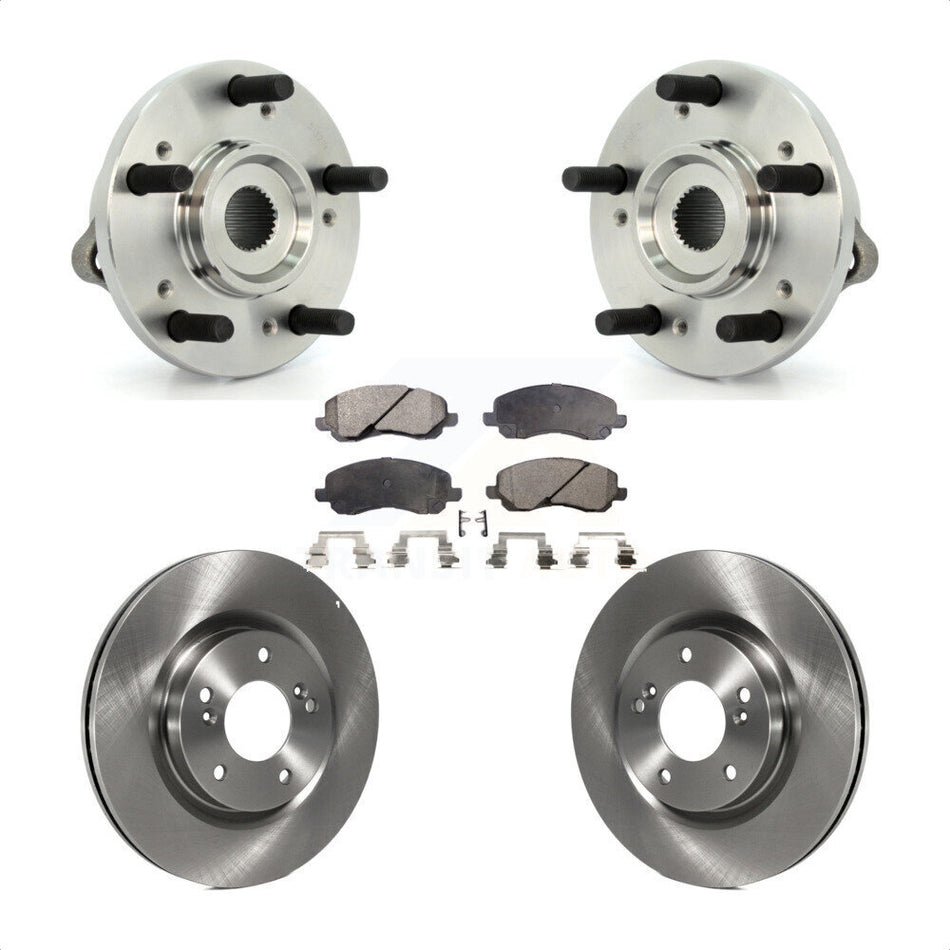 Front Hub Bearing Assembly With Disc Brake Rotors And Ceramic Pads Kit For Mitsubishi Galant Eclipse KBB-100513
