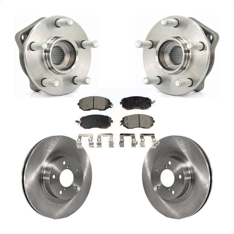 Front Hub Bearing Assembly With Disc Brake Rotors And Ceramic Pads Kit For Subaru Impreza KBB-100514