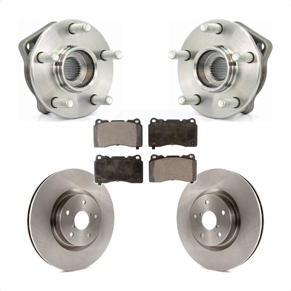 Front Hub Bearing Assembly With Disc Brake Rotors And Ceramic Pads Kit For 2014 Subaru WRX Limited Base KBB-100519