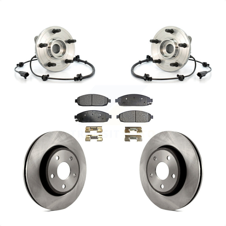 Front Hub Bearing Assembly With Disc Brake Rotors And Ceramic Pads Kit For Jeep Grand Cherokee Commander KBB-100539