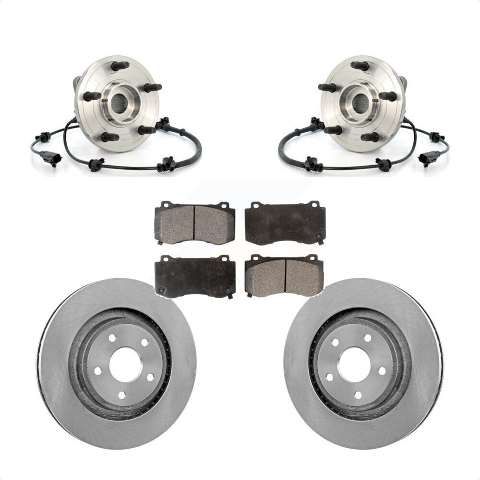 Front Hub Bearing Assembly With Disc Brake Rotors And Ceramic Pads Kit For 2006-2010 Jeep Grand Cherokee SRT8 KBB-100540