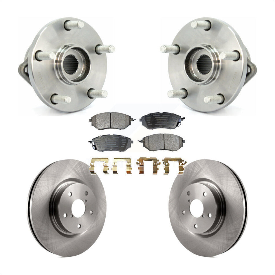 Front Hub Bearing Assembly With Disc Brake Rotors And Ceramic Pads Kit For 2008-2014 Subaru Tribeca KBB-100546