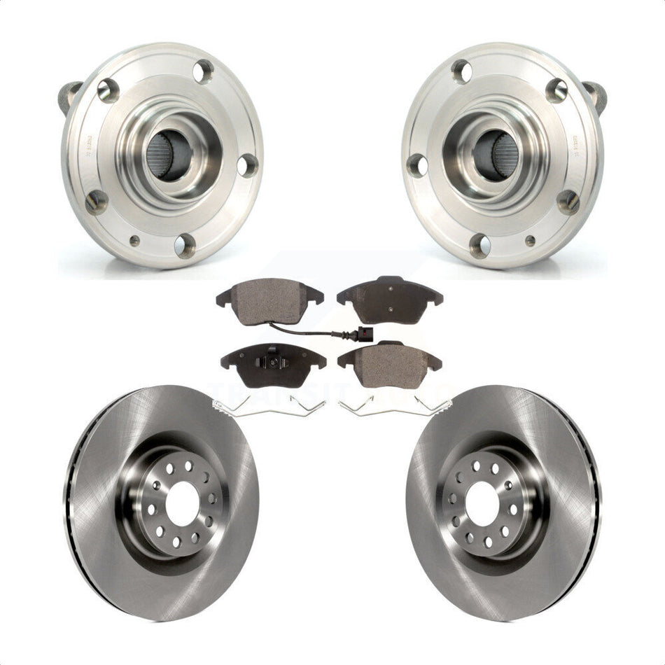 Front Hub Bearing Assembly With Disc Brake Rotors And Ceramic Pads Kit For Volkswagen CC GTI Golf Audi A3 Quattro KBB-100556