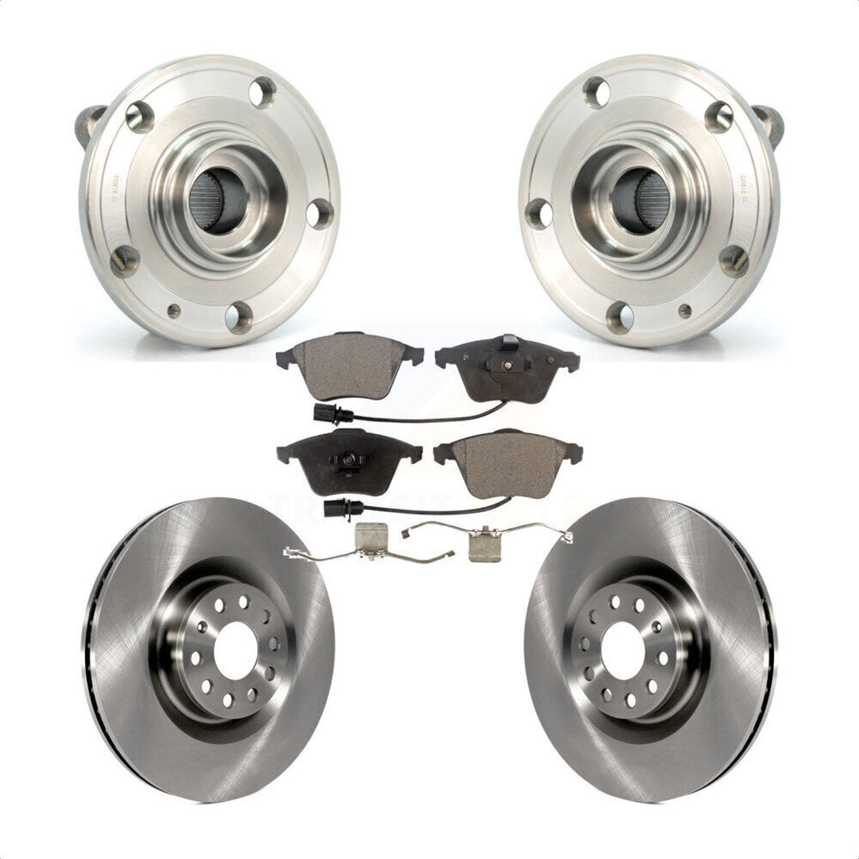 Front Hub Bearing Assembly With Disc Brake Rotors And Ceramic Pads Kit For Volkswagen Passat CC Golf R R32 KBB-100557