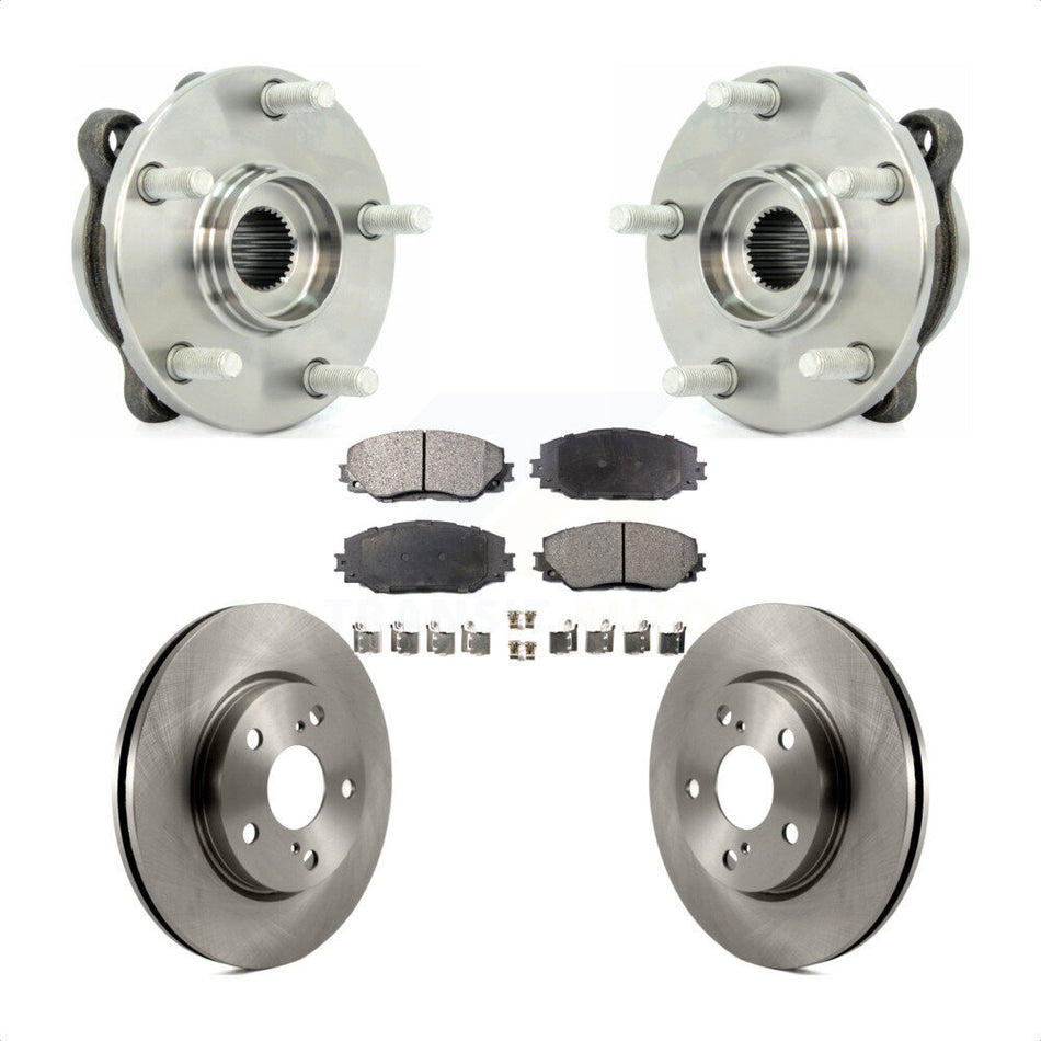 Front Hub Bearing Assembly With Disc Brake Rotors And Ceramic Pads Kit For 2013-2018 Toyota RAV4 LE KBB-100576