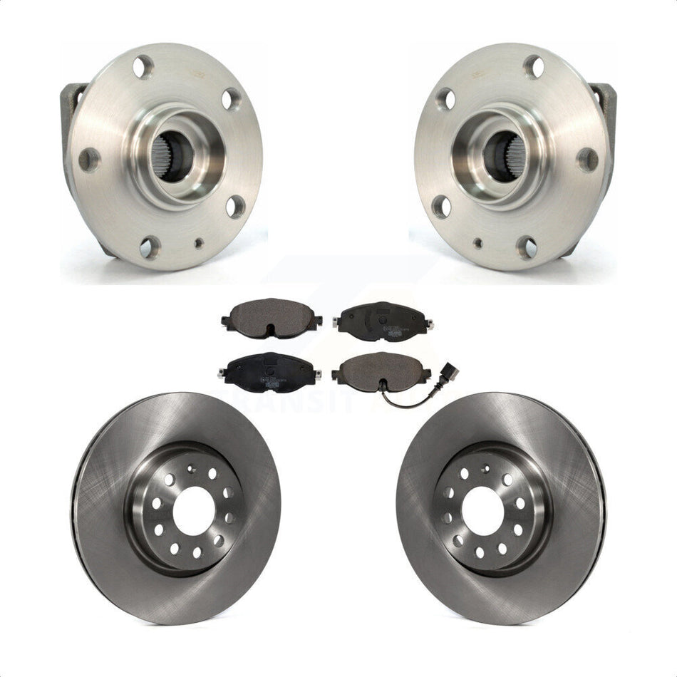 Front Hub Bearing Assembly With Disc Brake Rotors And Ceramic Pads Kit For 2017 Volkswagen Golf Alltrack Code 1ZE 1ZP KBB-100581