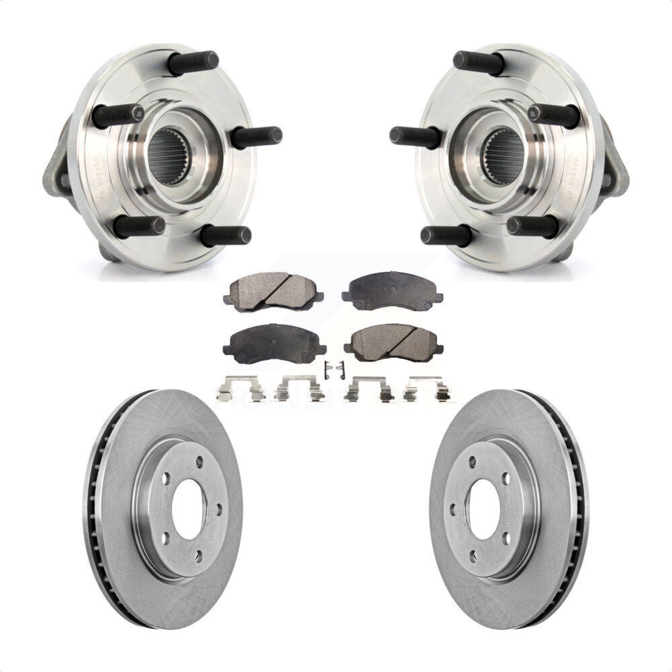 Front Hub Bearing Assembly With Disc Brake Rotors And Ceramic Pads Kit For Dodge Caliber KBB-100584