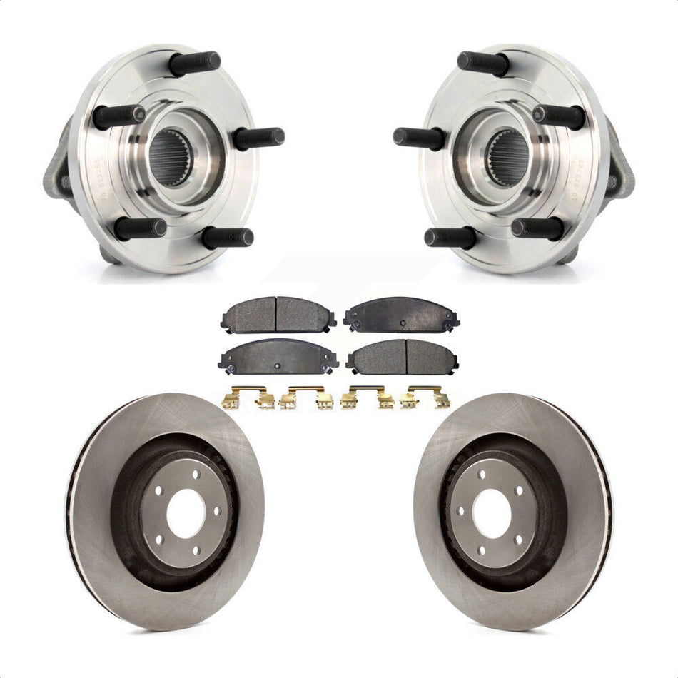 Front Hub Bearing Assembly With Disc Brake Rotors And Ceramic Pads Kit For Dodge Chrysler 200 Avenger Caliber KBB-100586