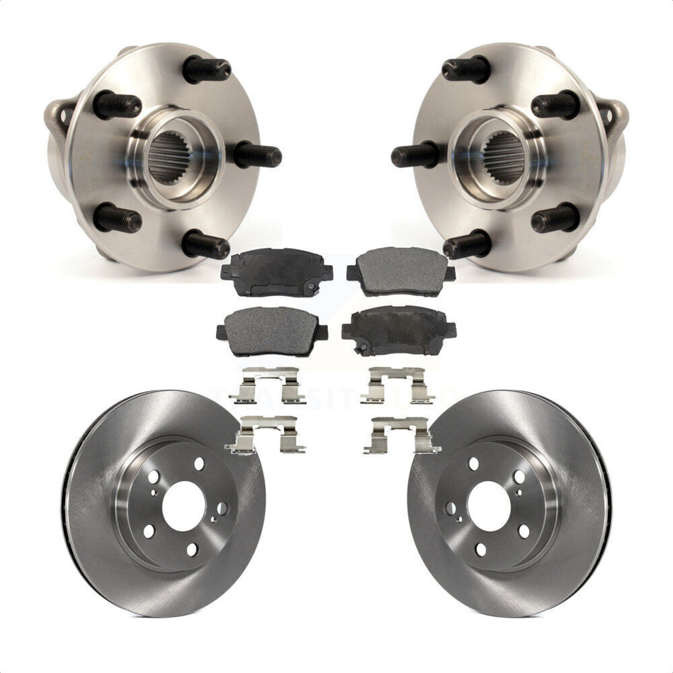 Front Hub Bearing Assembly With Disc Brake Rotors And Ceramic Pads Kit For 2004-2009 Toyota Prius KBB-100589