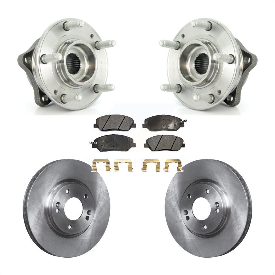 Front Hub Bearing Assembly With Disc Brake Rotors And Ceramic Pads Kit For 2007-2009 Hyundai Santa Fe KBB-100590