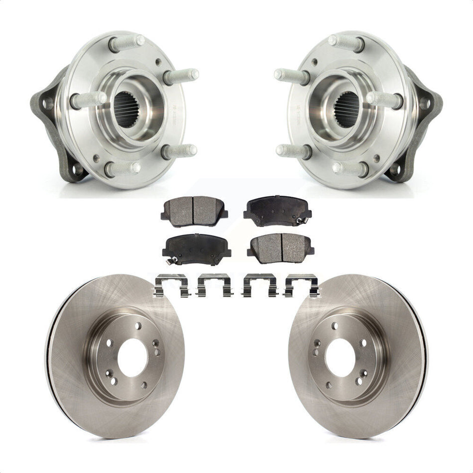 Front Hub Bearing Assembly With Disc Brake Rotors And Ceramic Pads Kit For Kia Sorento Hyundai Santa Fe ABS Brakes KBB-100592