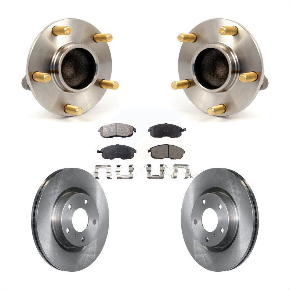 Front Hub Bearing Assembly With Disc Brake Rotors And Ceramic Pads Kit For Infiniti G35 Nissan 350Z INFINITI Without Brembo Brakes KBB-100597