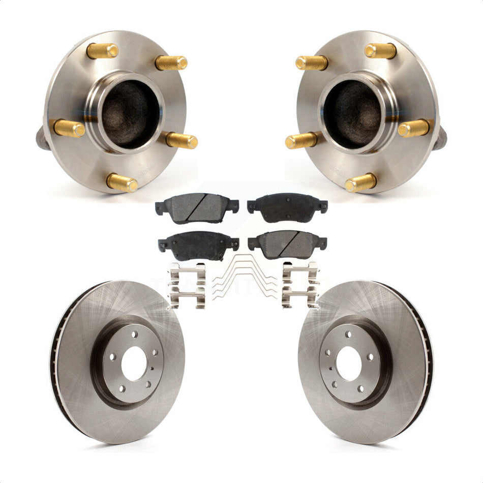 Front Hub Bearing Assembly With Disc Brake Rotors And Ceramic Pads Kit For 2007 INFINITI G35 Sport with Coupe RWD KBB-100599