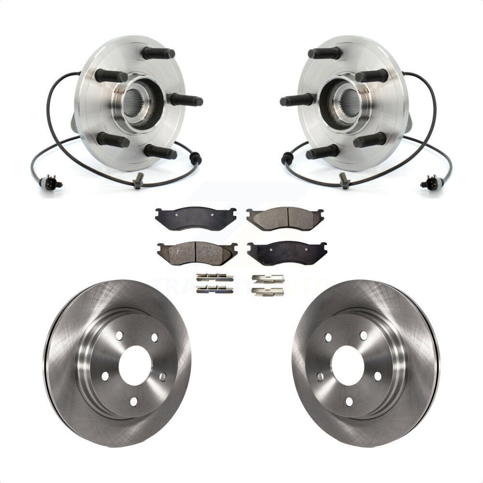 Front Hub Bearing Assembly With Disc Brake Rotors And Ceramic Pads Kit For 2006 Dodge Durango KBB-100603