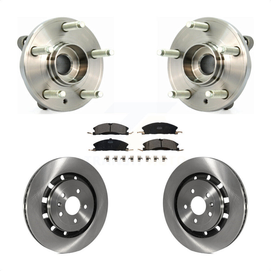 Front Hub Bearing Assembly With Disc Brake Rotors And Ceramic Pads Kit For Ford Flex Taurus Lincoln MKS MKT KBB-100613
