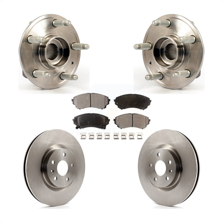 Front Hub Bearing Assembly With Disc Brake Rotors And Ceramic Pads Kit For Cadillac CTS KBB-100624