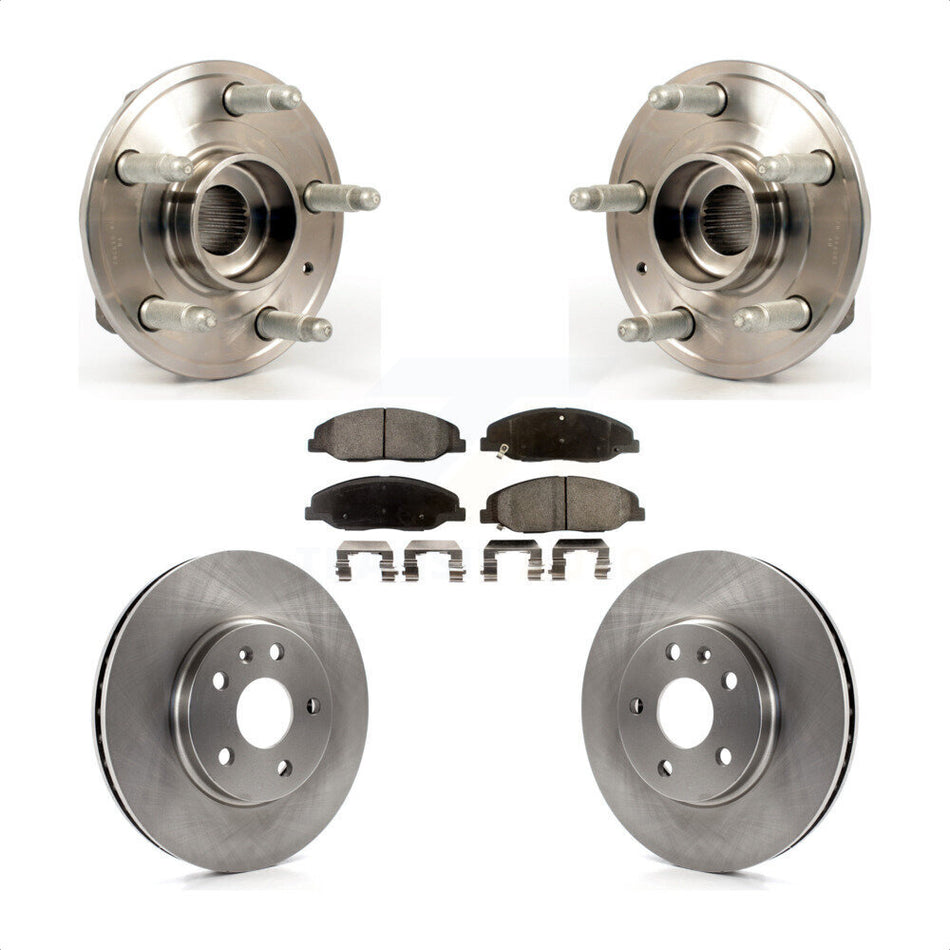 Front Hub Bearing Assembly With Disc Brake Rotors And Ceramic Pads Kit For Cadillac CTS KBB-100625