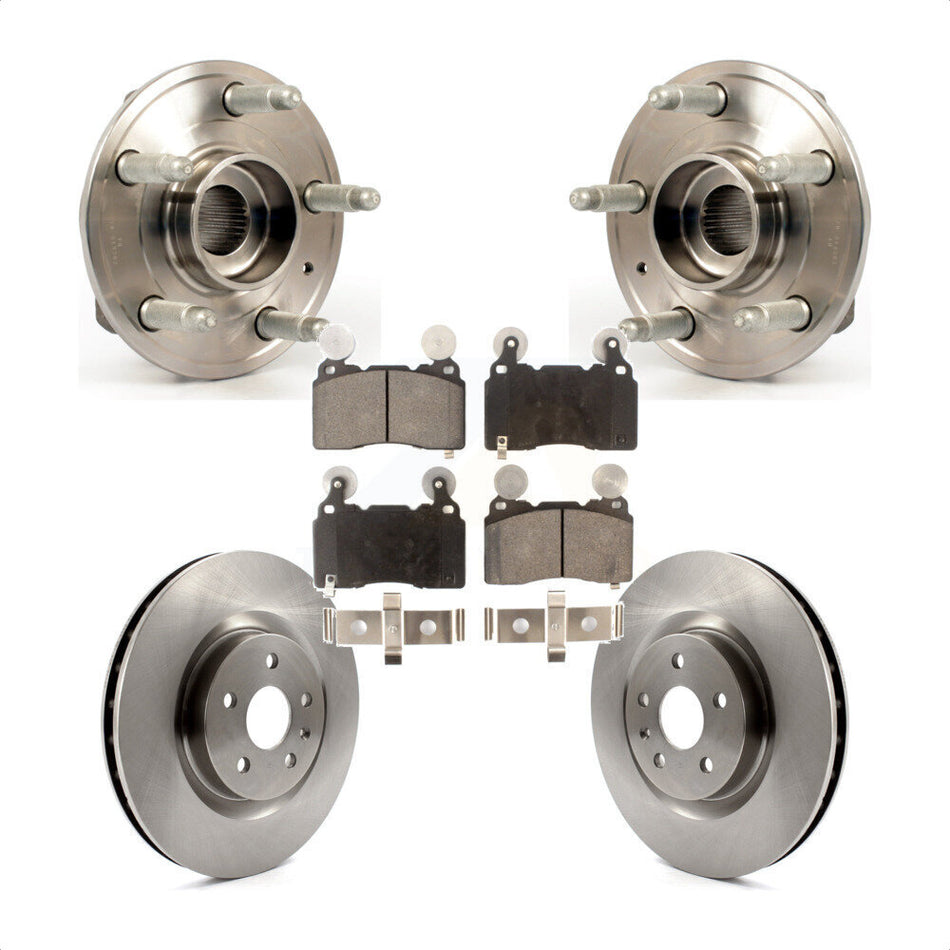 Front Hub Bearing Assembly With Disc Brake Rotors And Ceramic Pads Kit For 2010-2013 Chevrolet Camaro SS KBB-100629