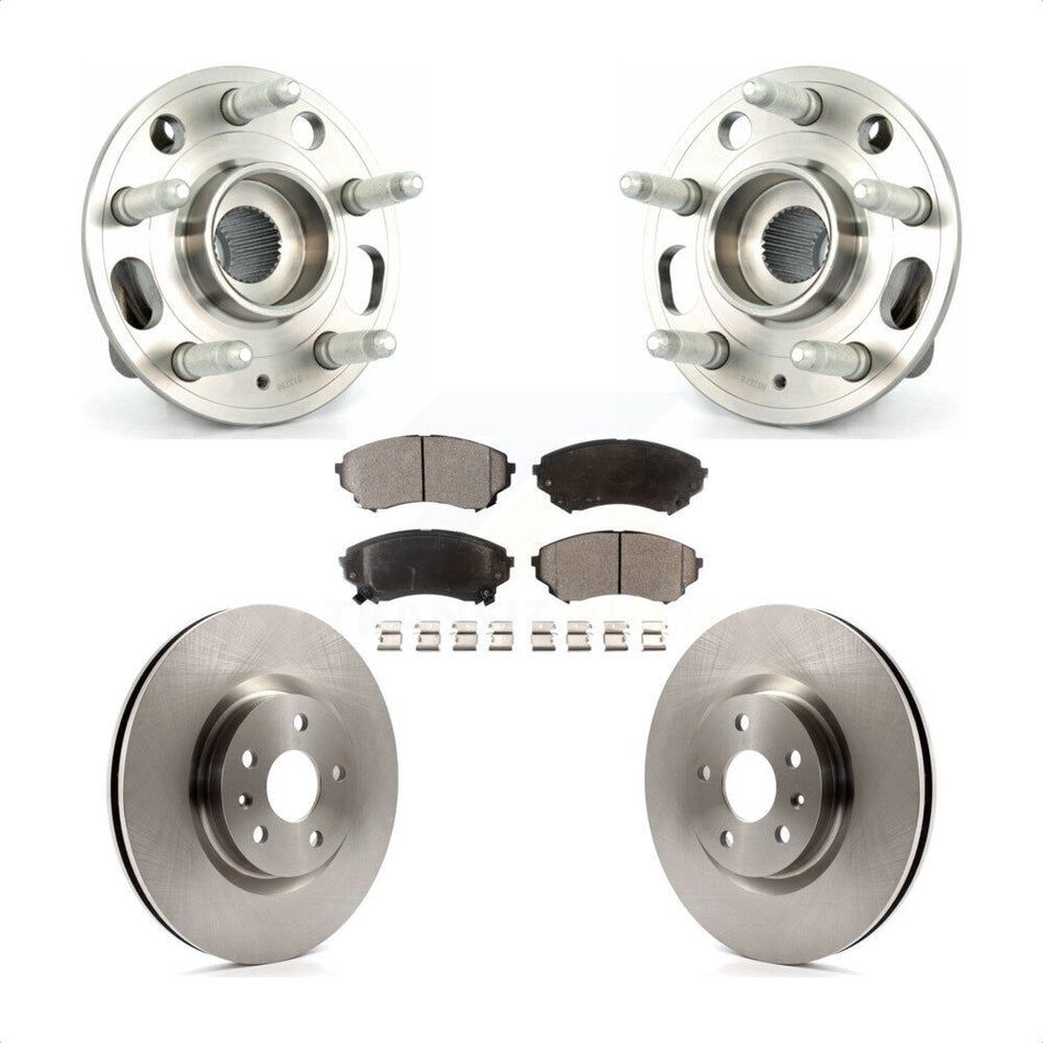 Front Hub Bearing Assembly With Disc Brake Rotors And Ceramic Pads Kit For Cadillac CTS Heavy Duty Brakes KBB-100637