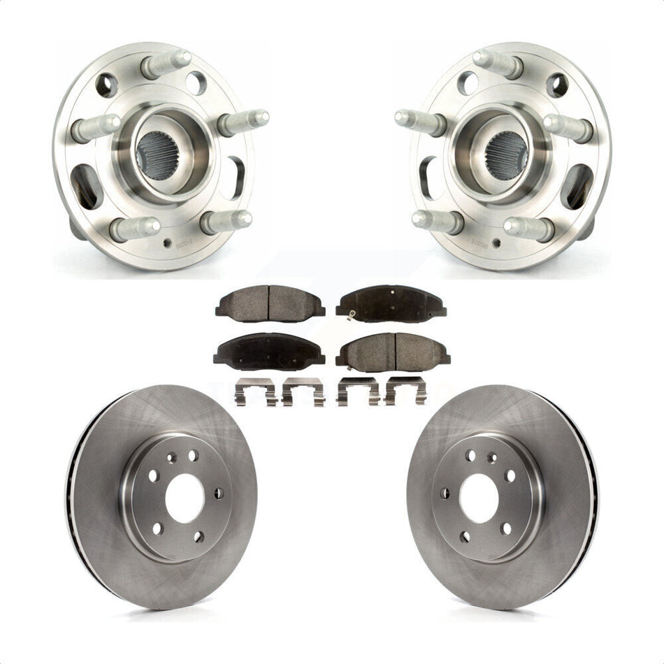 Front Hub Bearing Assembly With Disc Brake Rotors And Ceramic Pads Kit For Cadillac CTS Without Heavy Duty Brakes KBB-100639