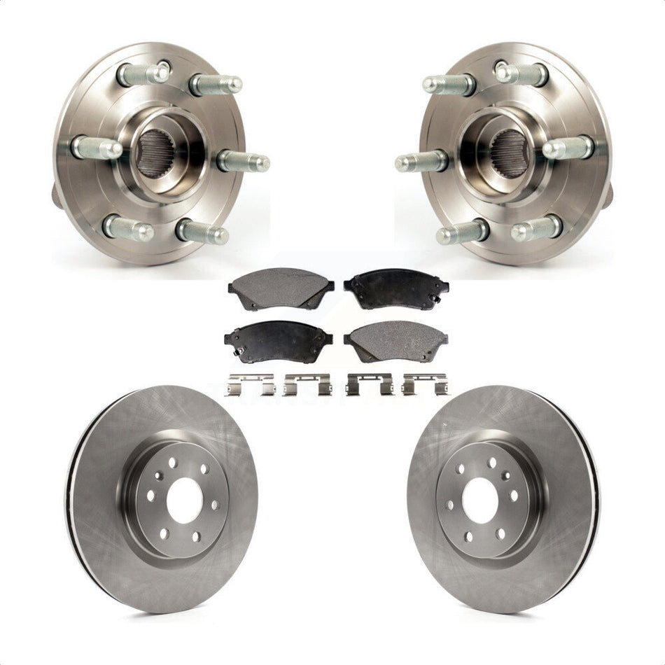 Front Hub Bearing Assembly With Disc Brake Rotors And Ceramic Pads Kit For Cadillac SRX Saab 9-4X KBB-100644