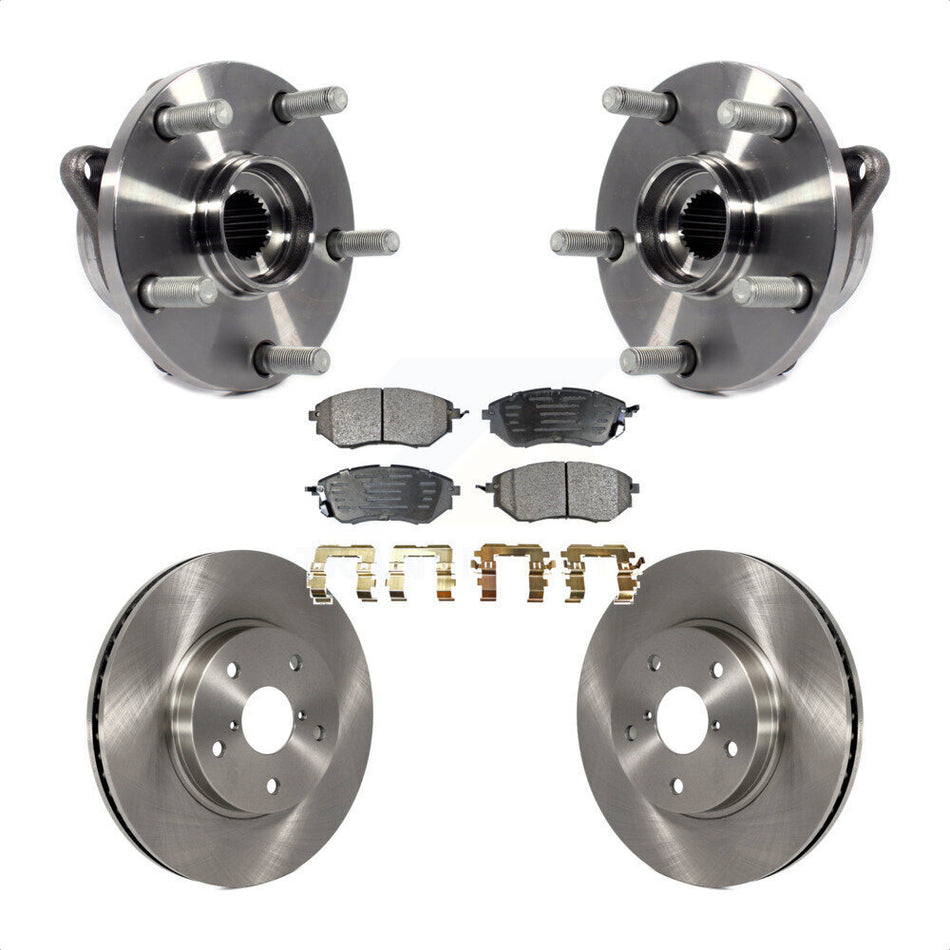 Front Hub Bearing Assembly With Disc Brake Rotors And Ceramic Pads Kit For 2015 Subaru Legacy 2.5L KBB-100666