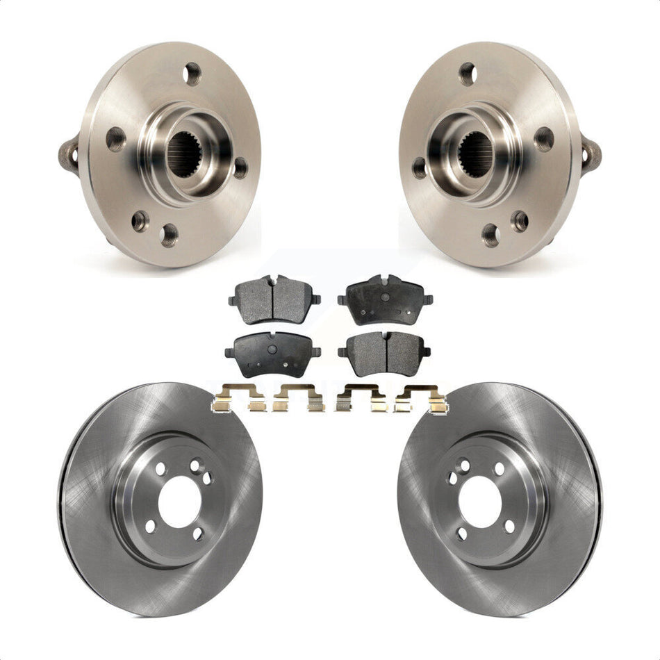 Front Hub Bearing Assembly With Disc Brake Rotors And Ceramic Pads Kit For Mini Cooper 294mm Diameter Rotor 4 Lug Wheels KBB-100673