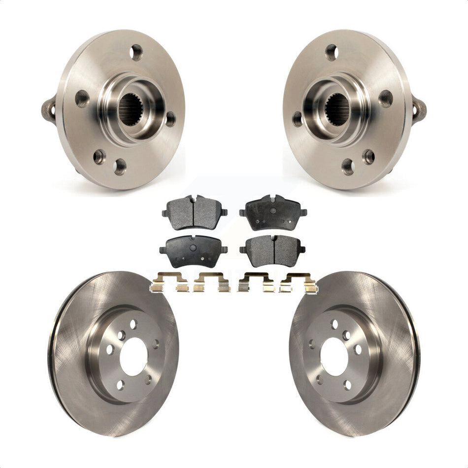 Front Hub Bearing Assembly With Disc Brake Rotors And Ceramic Pads Kit For 2014-2015 Mini Cooper Convertible Coupe 294mm Diameter Rotor 5 Lug Wheels KBB-100675