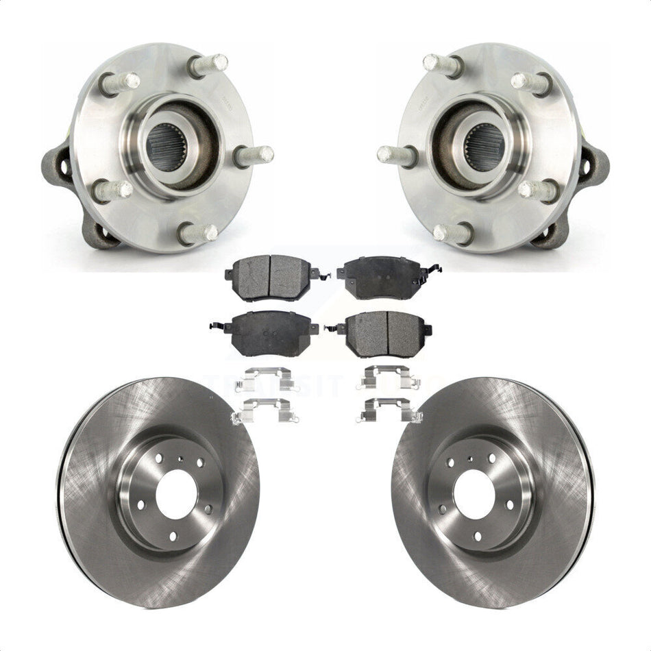 Front Hub Bearing Assembly With Disc Brake Rotors And Ceramic Pads Kit For 2005-2007 Nissan Murano KBB-100679