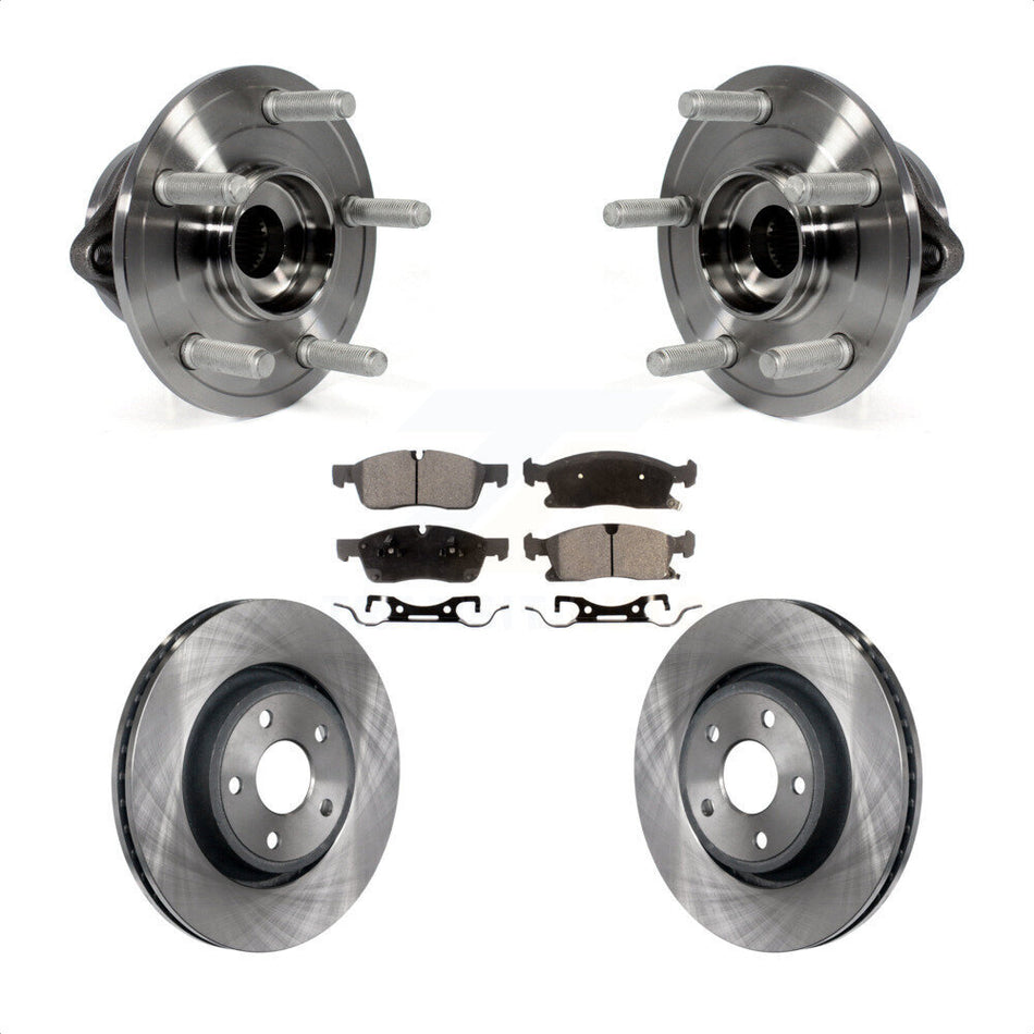 Front Hub Bearing Assembly With Disc Brake Rotors And Ceramic Pads Kit For Jeep Grand Cherokee Dodge Durango WK KBB-100689