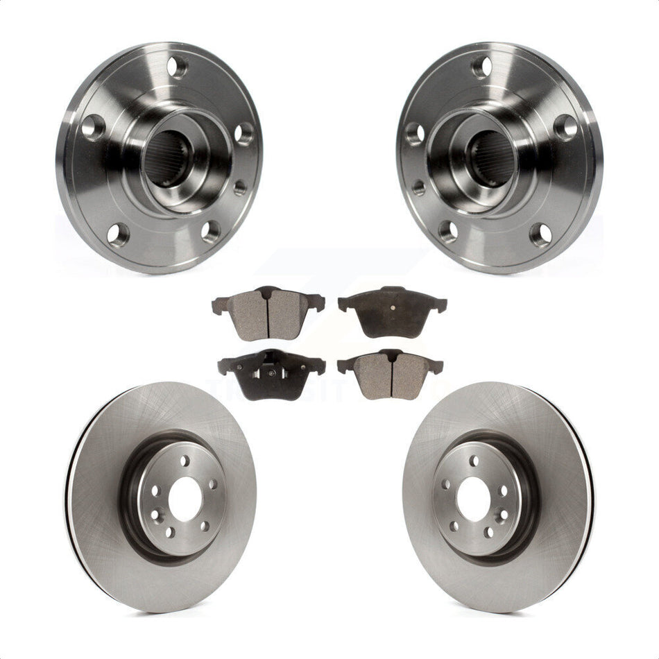 Front Hub Bearing Assembly With Disc Brake Rotors And Ceramic Pads Kit For Volvo S60 XC70 S80 V60 V70 336mm Diameter Rotor KBB-100697