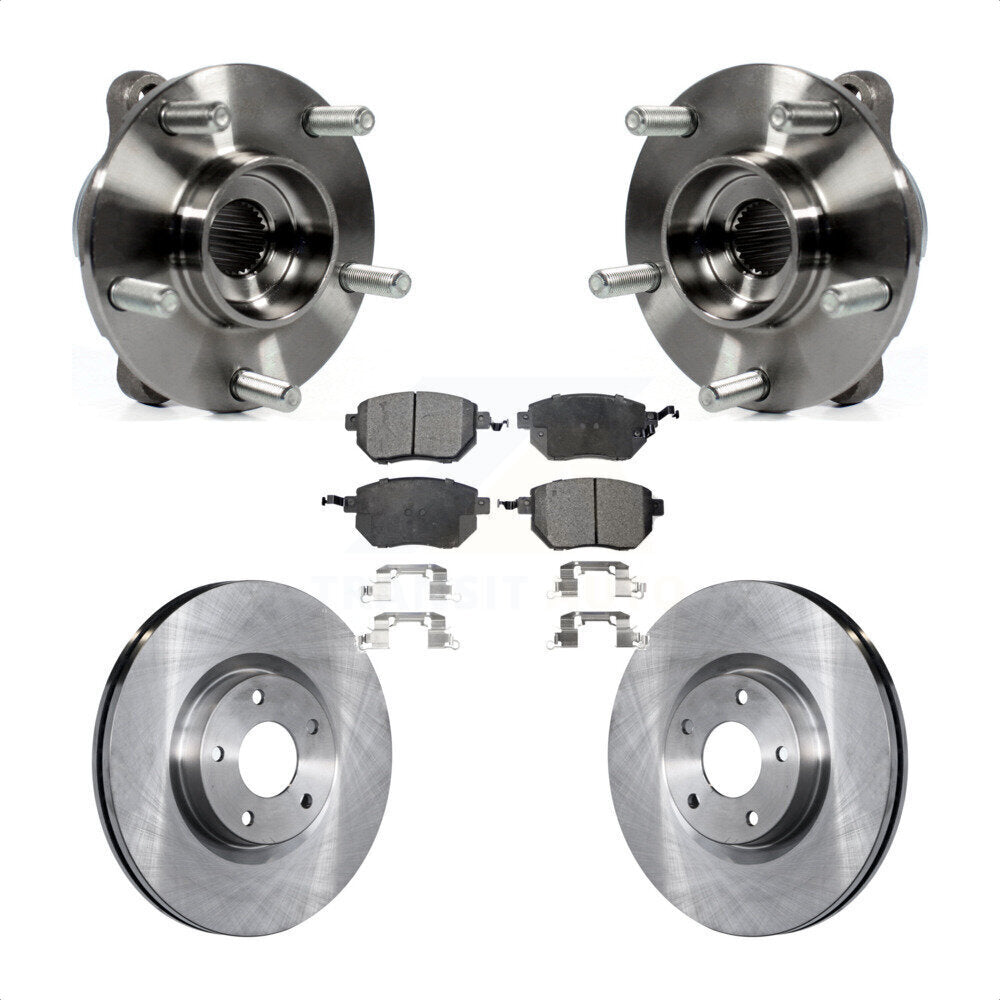 Front Hub Bearing Assembly Disc Brake Rotors And Ceramic Pads Kit For INFINITI FX35 FX45 KBB-100712