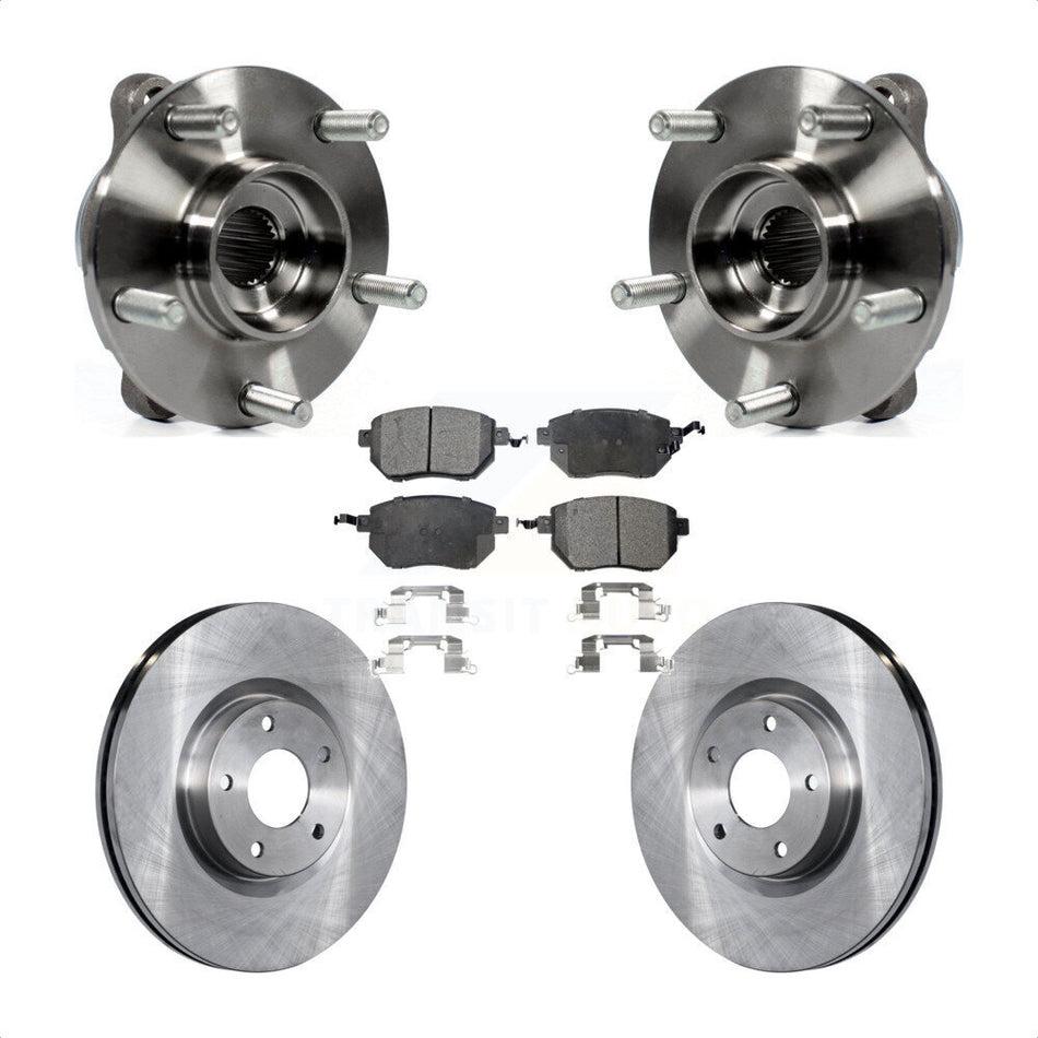 Front Hub Bearing Assembly Disc Brake Rotors And Ceramic Pads Kit For INFINITI FX35 FX45 KBB-100712