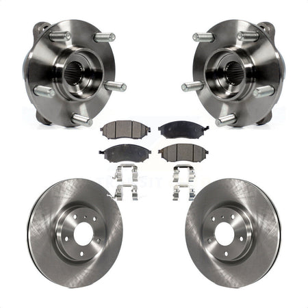 Front Hub Bearing Brake Rotor & Pads Kit For INFINITI G37 EX35 G35 QX50 QX70 M35 EX37 M37 KBB-100713