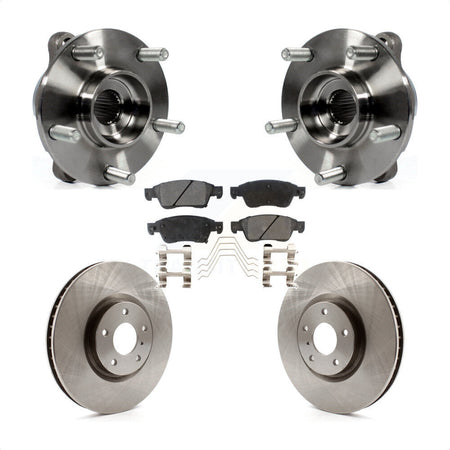 Front Hub Bearing Brake Rotor And Pad Kit For INFINITI G35 Q60 With Single Piston Caliper KBB-100715