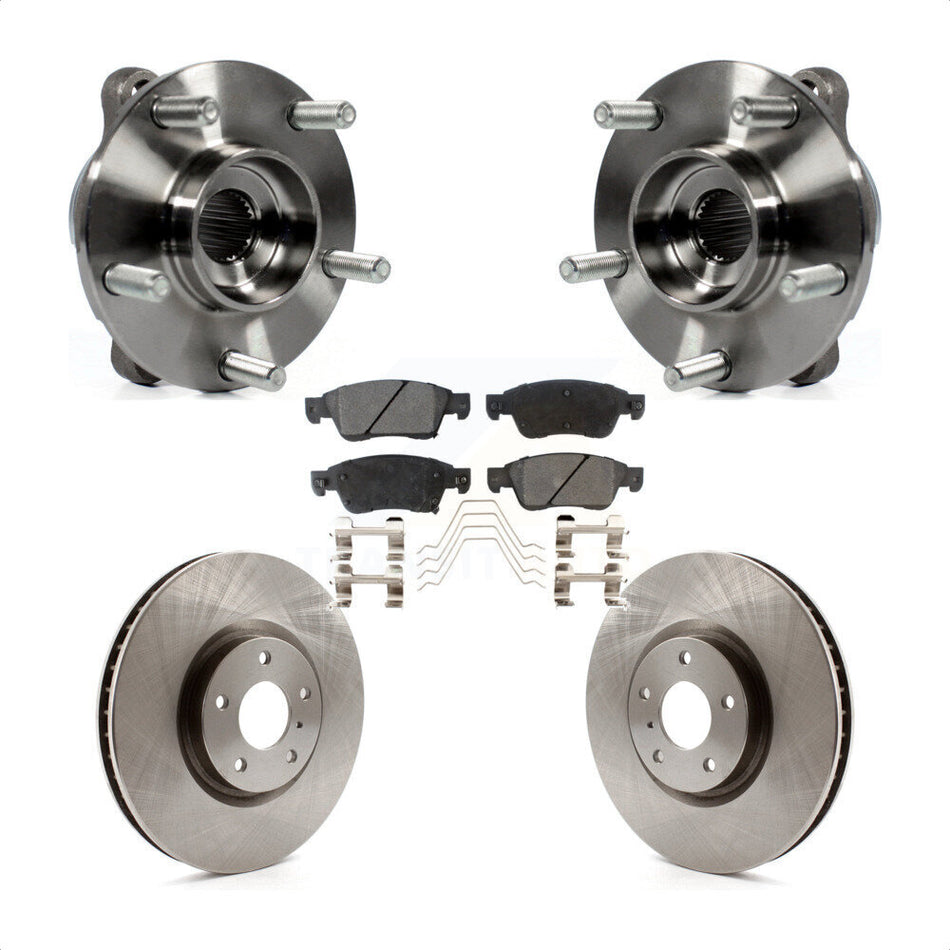Front Hub Bearing Brake Rotor And Pad Kit For INFINITI G35 Q60 With Single Piston Caliper KBB-100715