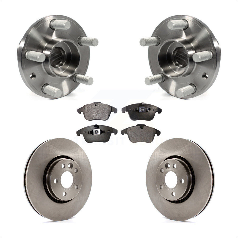 Front Hub Bearing Assembly With Disc Brake Rotors And Ceramic Pads Kit For 2008-2015 Land Rover LR2 KBB-100721